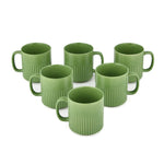Porcelain Coffee Mug Set of 6- Green