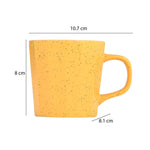 Porcelain Coffee Mug Set of 6- Mustard and Pink