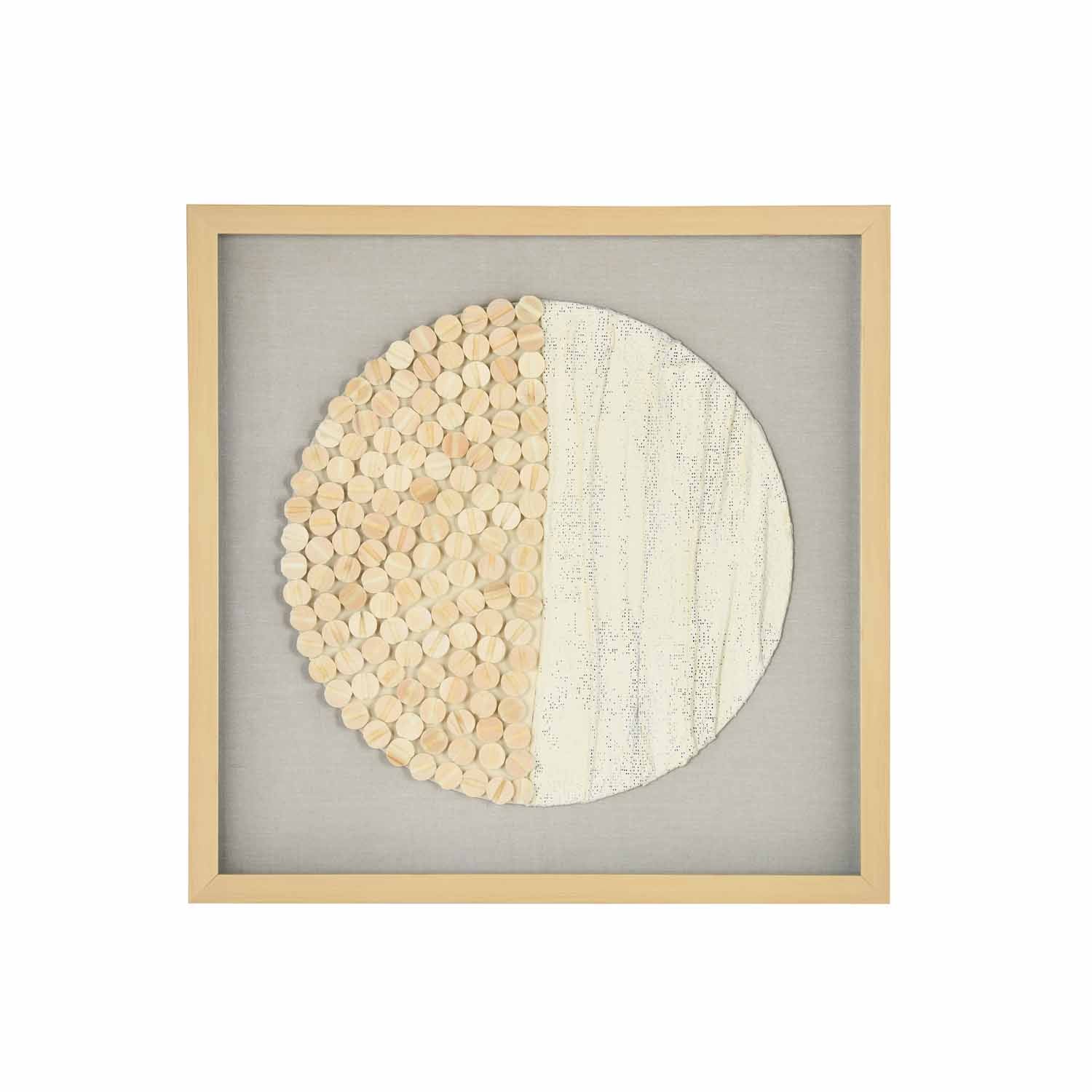 Shell Art Glass Wall Décor- Beige