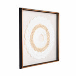 Floral Art Glass Wall Décor- White and Sand Brown