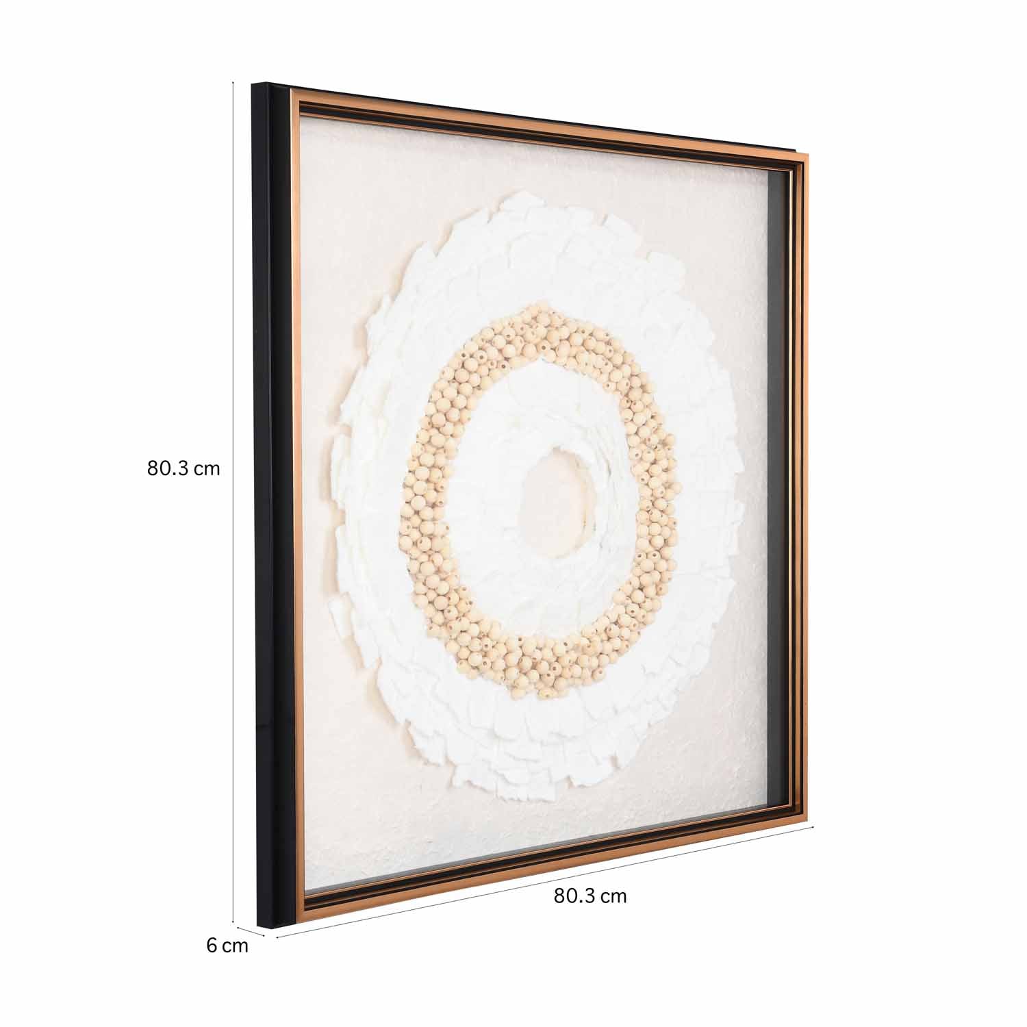 Floral Art Glass Wall Décor- White and Sand Brown