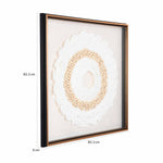 Floral Art Glass Wall Décor- White and Sand Brown