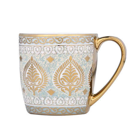 Porcelain Set of 6 Coffee Mug- White and Gold