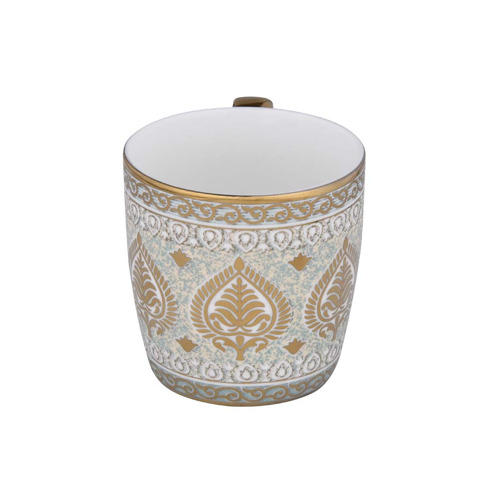 Porcelain Set of 6 Coffee Mug- White and Gold