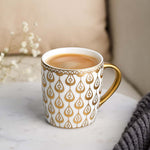 Porcelain Set of 6 Coffee Mug- White and Gold