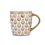 Porcelain Set of 6 Coffee Mug- White and Gold