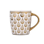 Porcelain Set of 6 Coffee Mug- White and Gold
