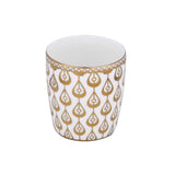 Porcelain Set of 6 Coffee Mug- White and Gold