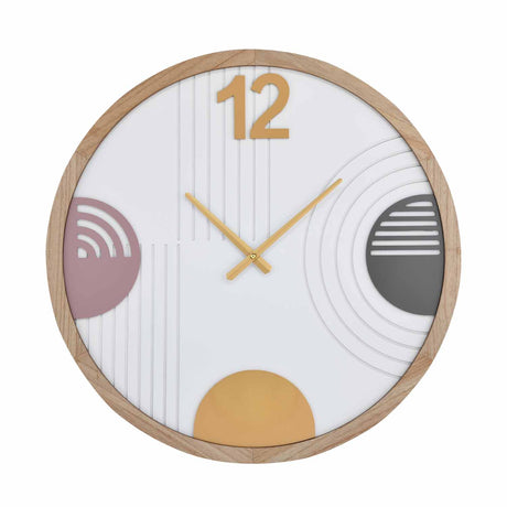 Geometric Arch MDF Wall Clock- Multicolor