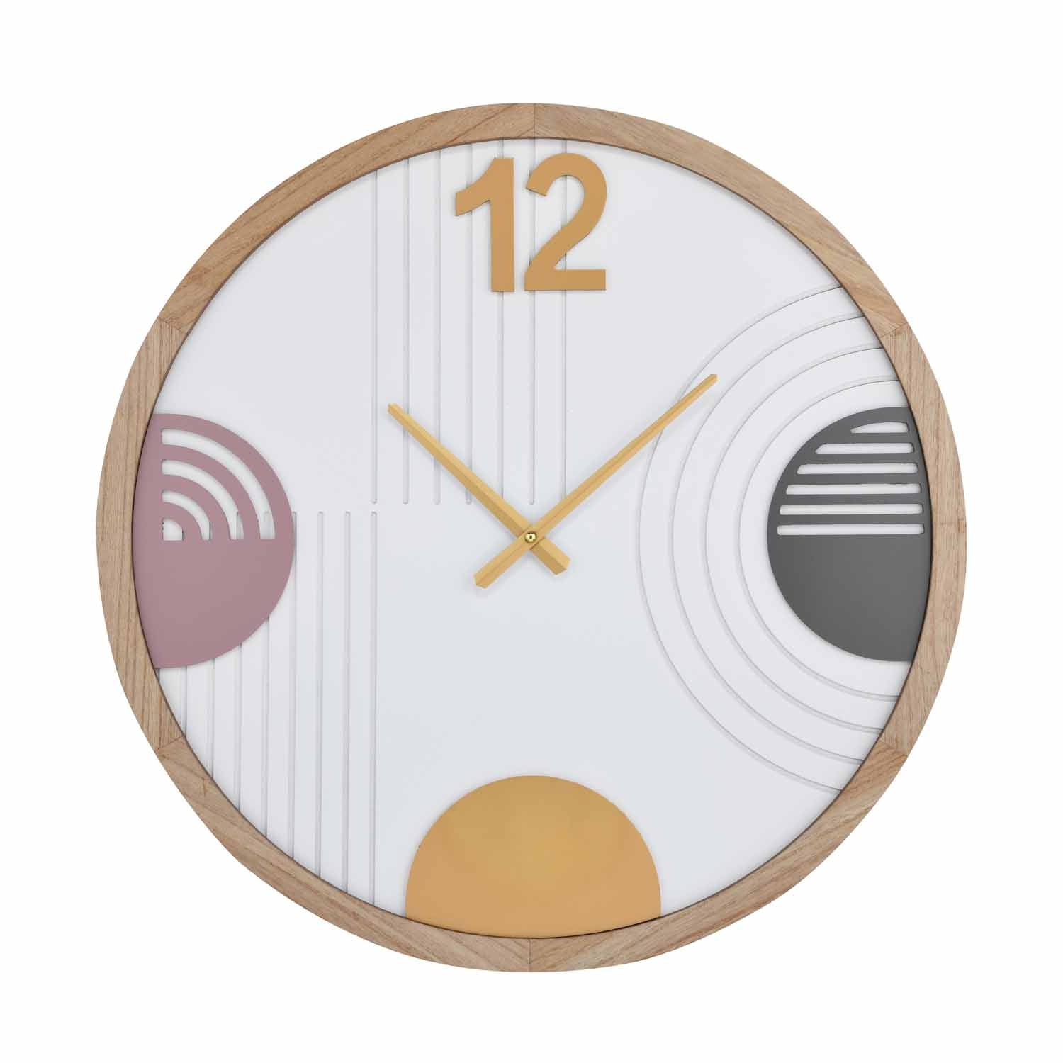 Geometric Arch MDF Wall Clock- Multicolor