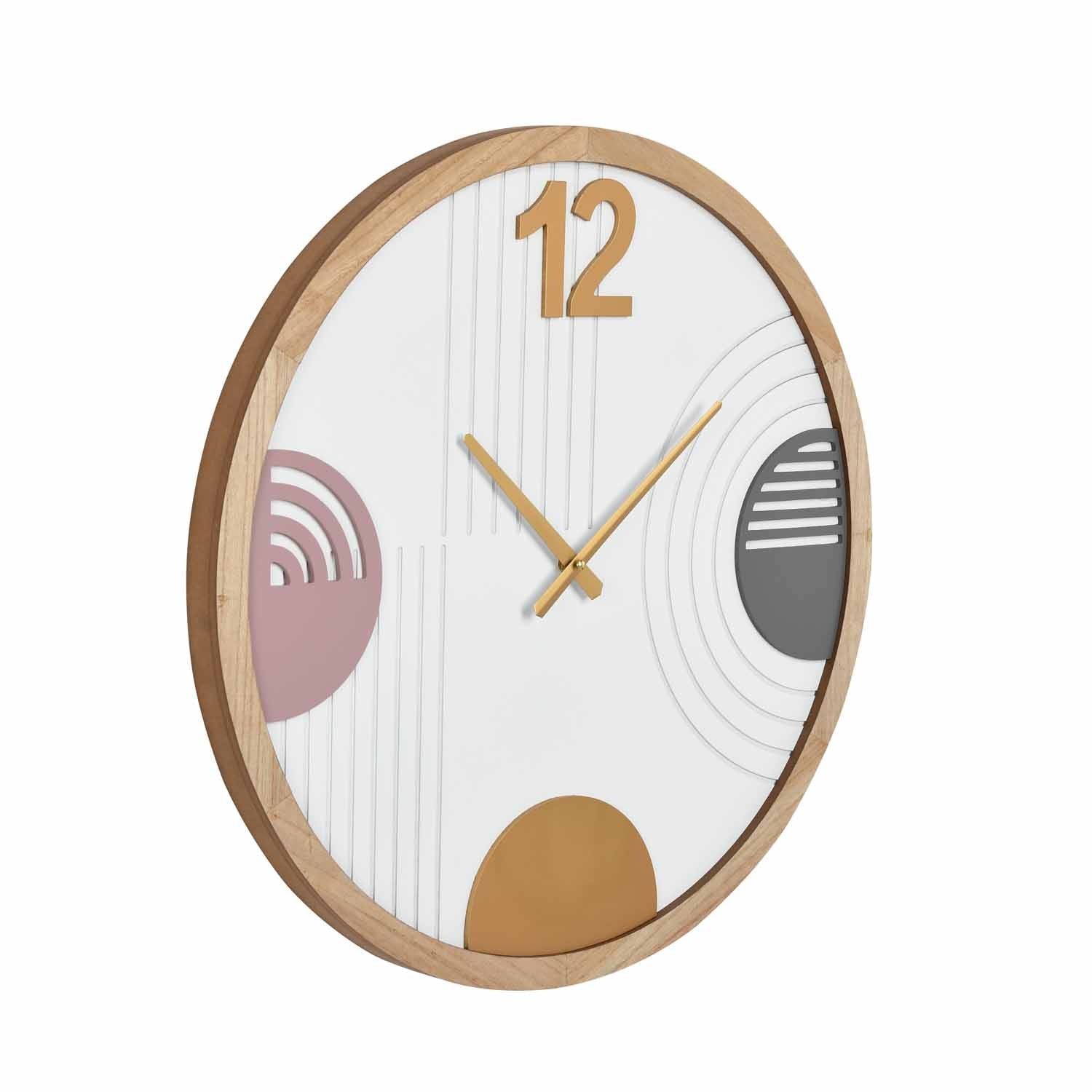 Geometric Arch MDF Wall Clock- Multicolor