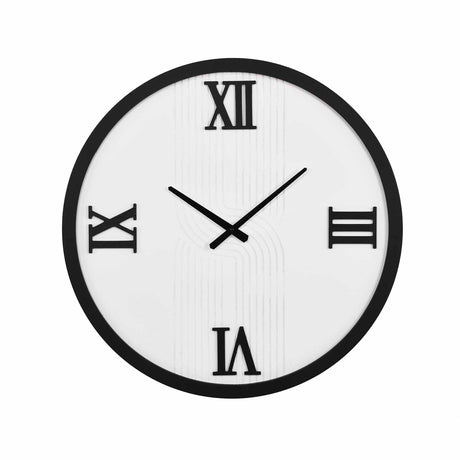 Dual Arch MDF Wall Clock- Black and White