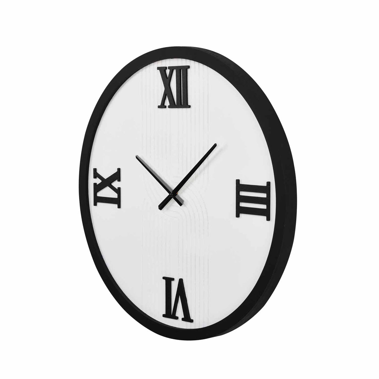 Dual Arch MDF Wall Clock- Black and White