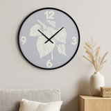 Canvas Monstera Metal Wall Clock- Grey