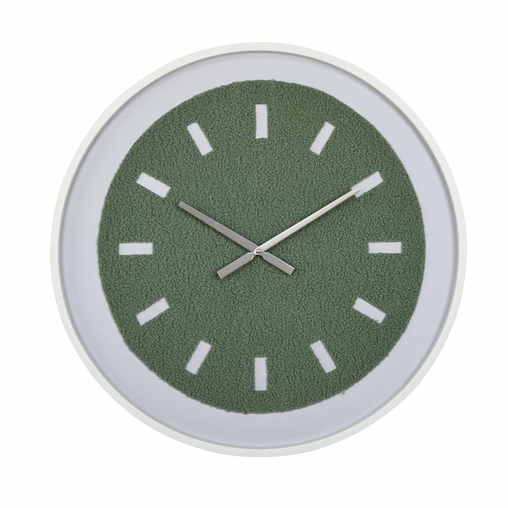 Tufted Grass MDF Wall Clock- Green