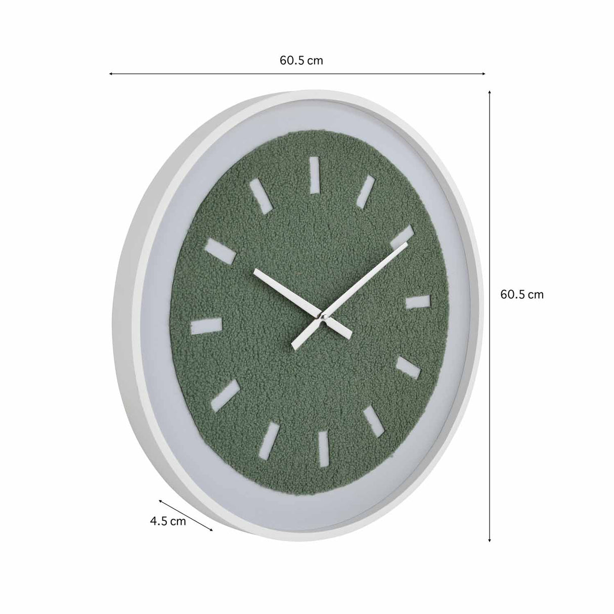 Tufted Grass MDF Wall Clock- Green