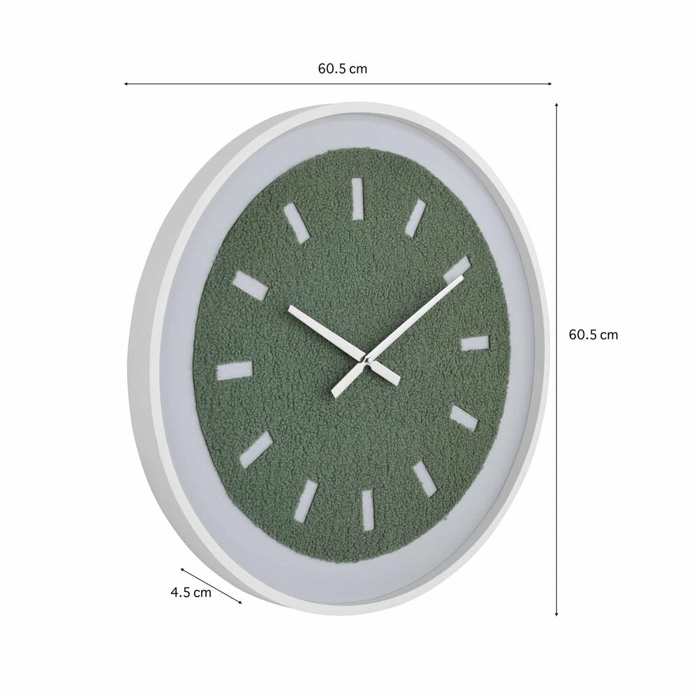 Tufted Grass MDF Wall Clock- Green