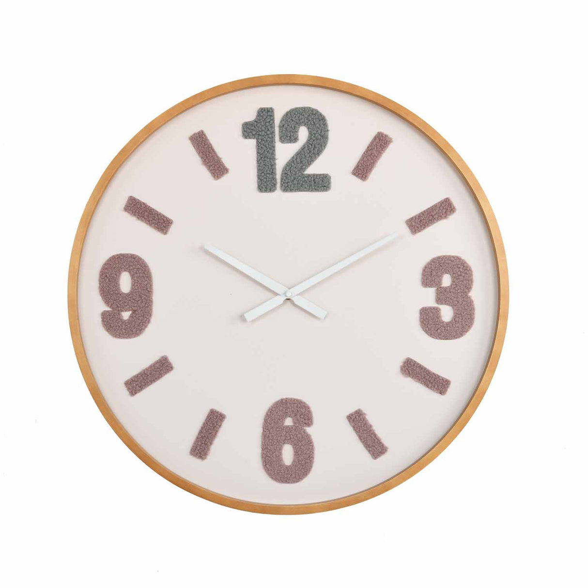Tufted Numeric MDF Wall Clock- Brown