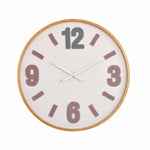 Tufted Numeric MDF Wall Clock- Brown