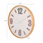 Tufted Numeric MDF Wall Clock- Brown