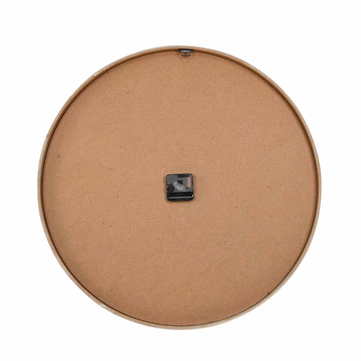 Tufted Numeric MDF Wall Clock- Brown