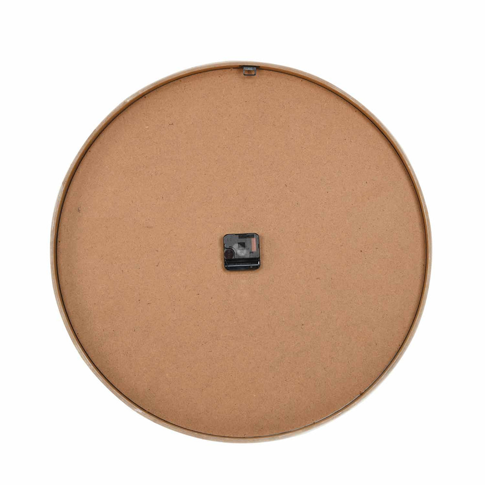 Tufted Numeric MDF Wall Clock- Brown