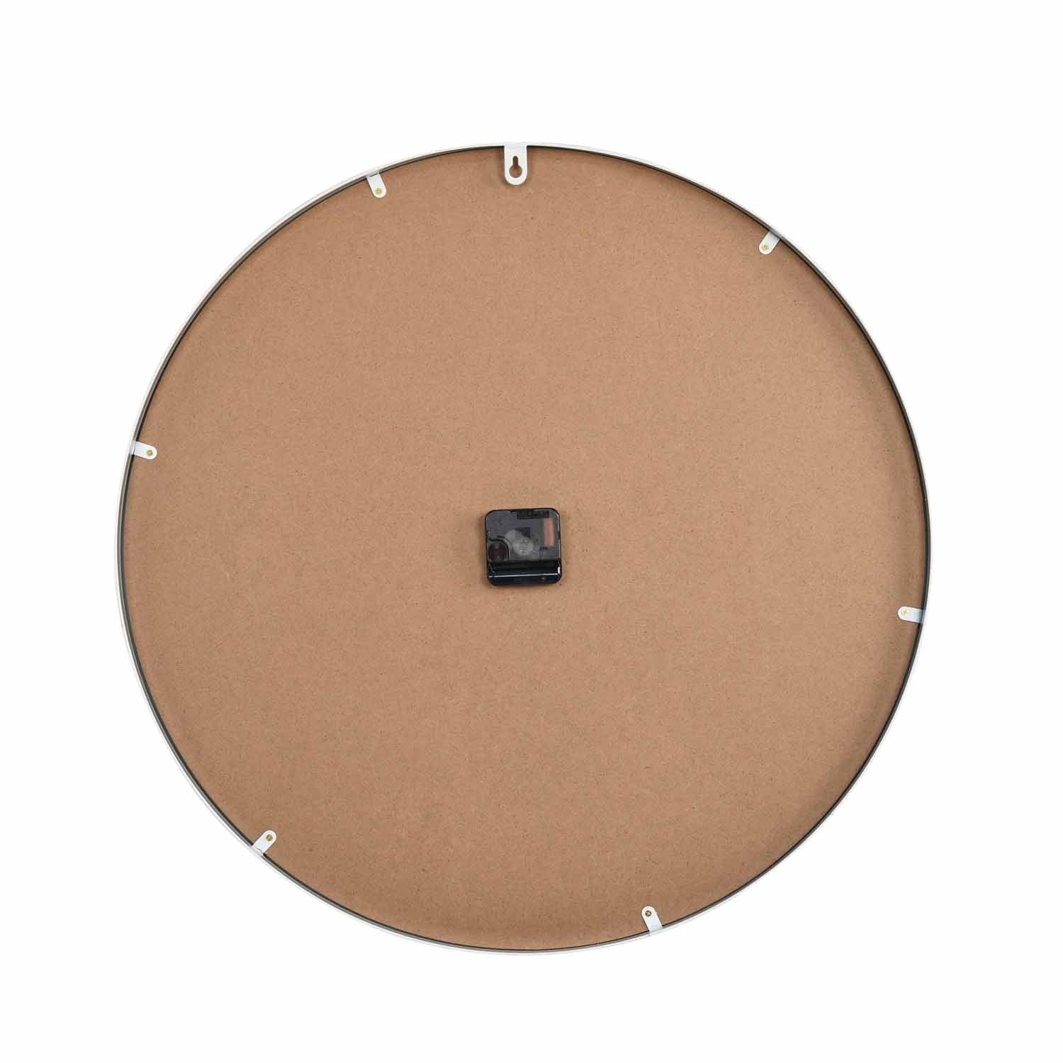 Canvas Leaves Metal Wall Clock- White and Grey