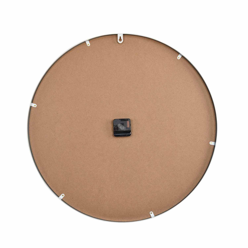 Canvas Leaves Metal Wall Clock- White and Grey