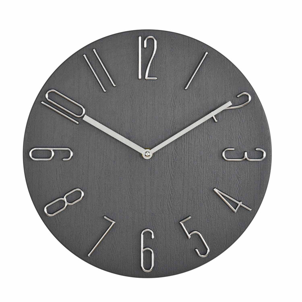 3D Numeric Plastic Modern Wall Clock- Black