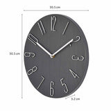 3D Numeric Plastic Modern Wall Clock- Black