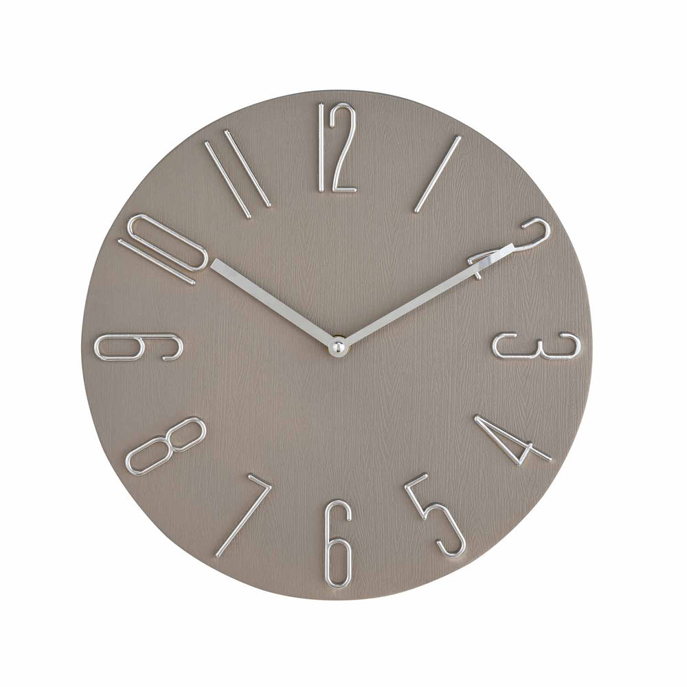3D Numeric Plastic Modern Wall Clock- Grey