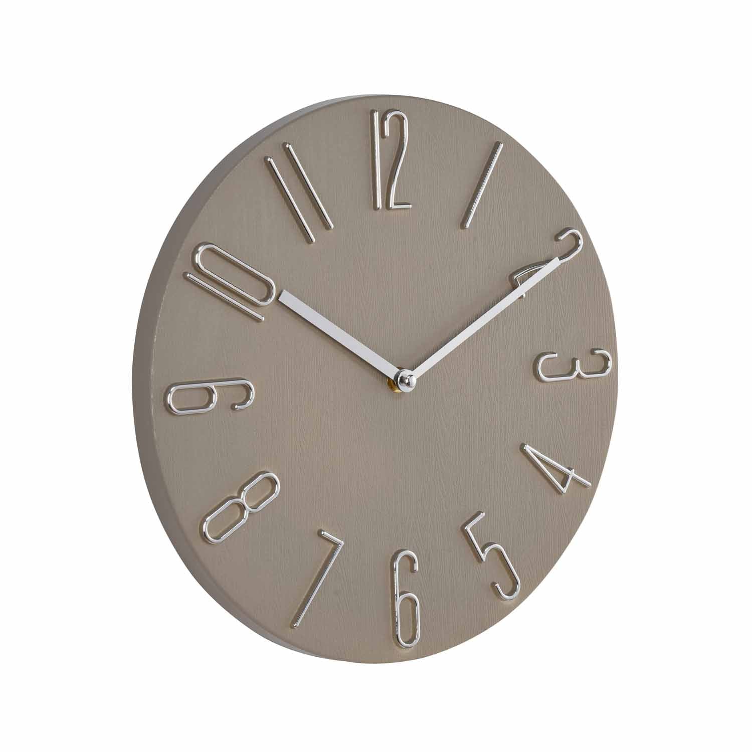 3D Numeric Plastic Modern Wall Clock- Grey