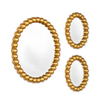 Decorative Moti Frame Mirror Combo Set of 3- Gold