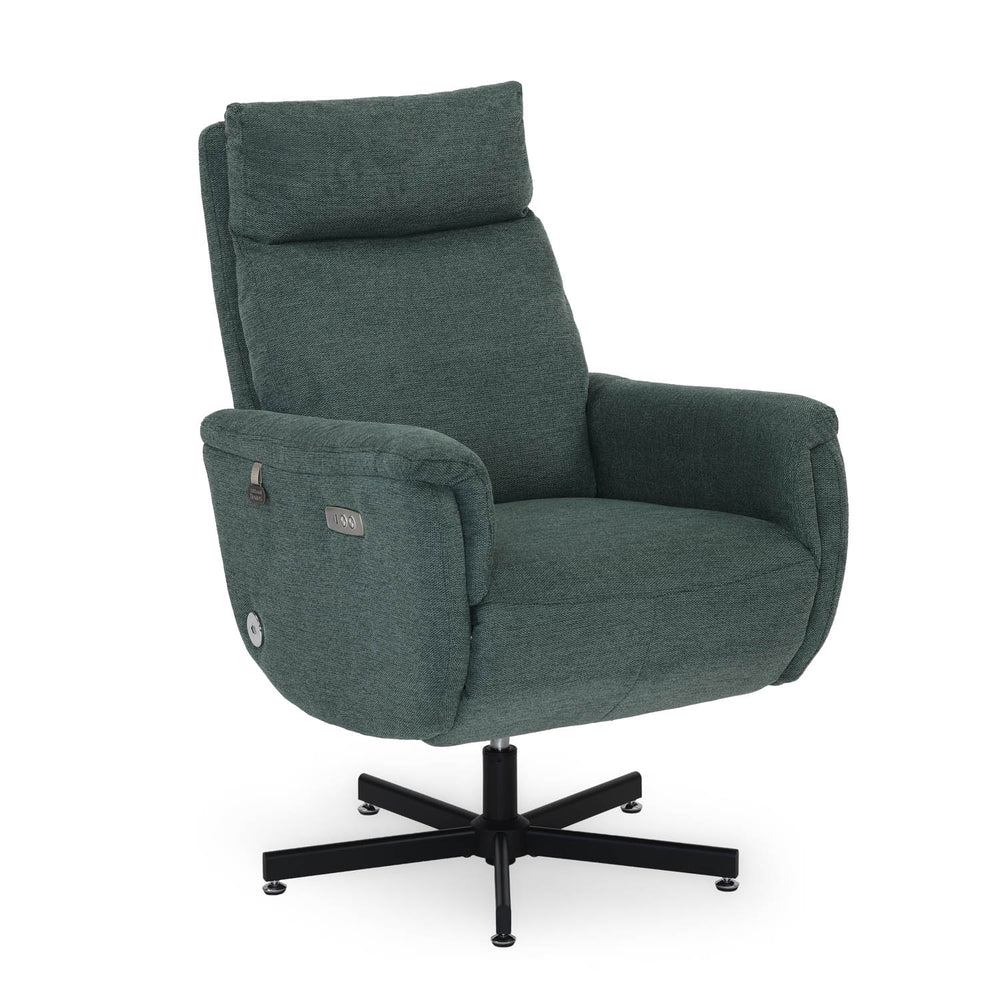 Regno 1 Seater 360-Degree Swivel Electric Recliner - Green
