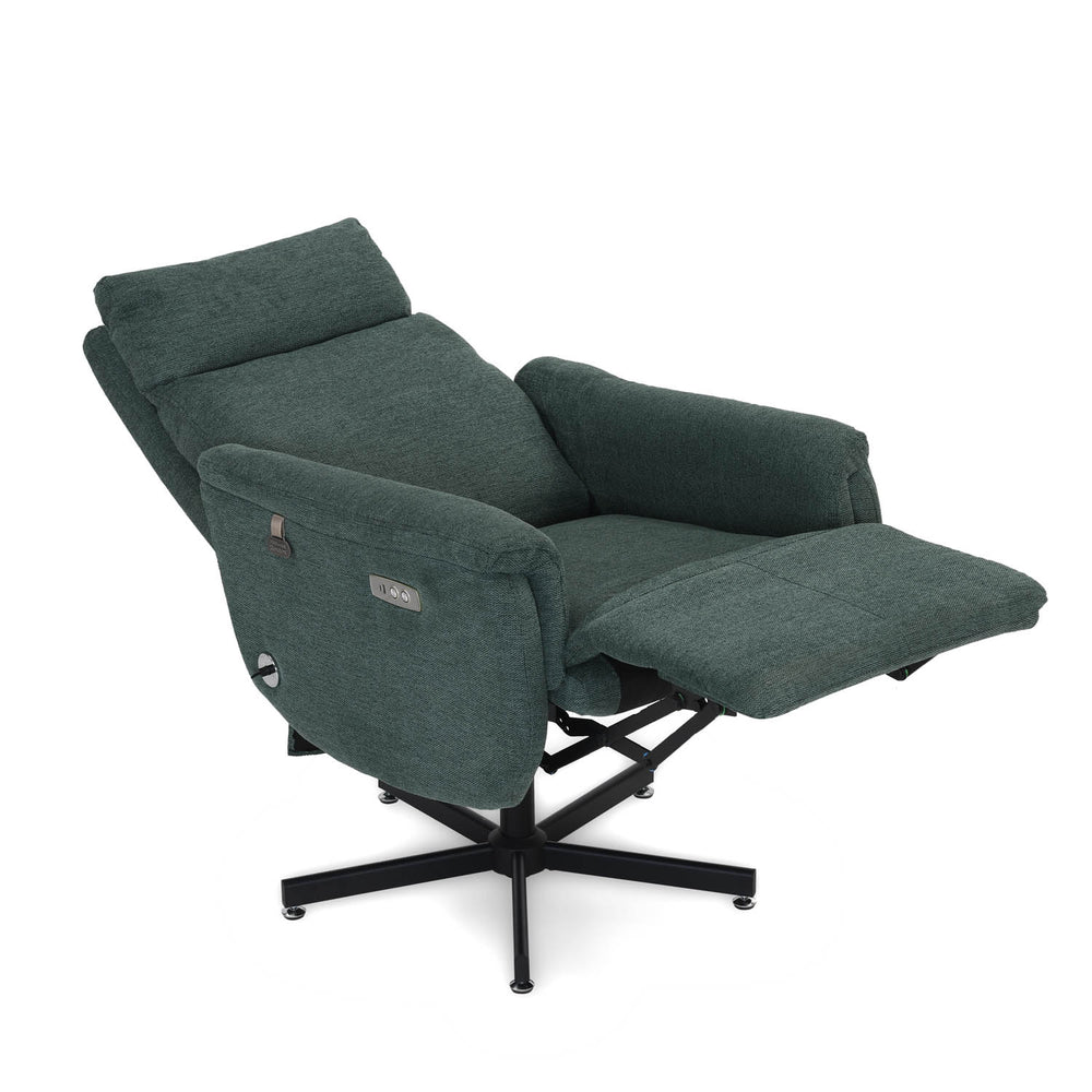 Regno 1 Seater 360-Degree Swivel Electric Recliner - Green