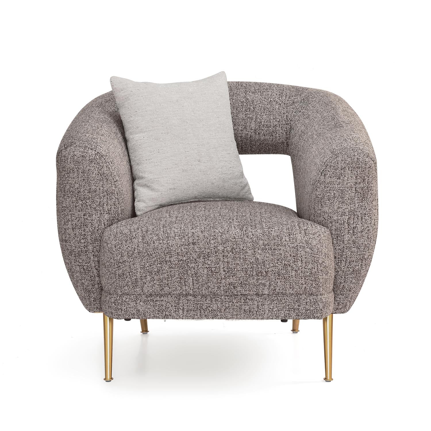 Giorgio Arm Chair Textured Fabric- Brown