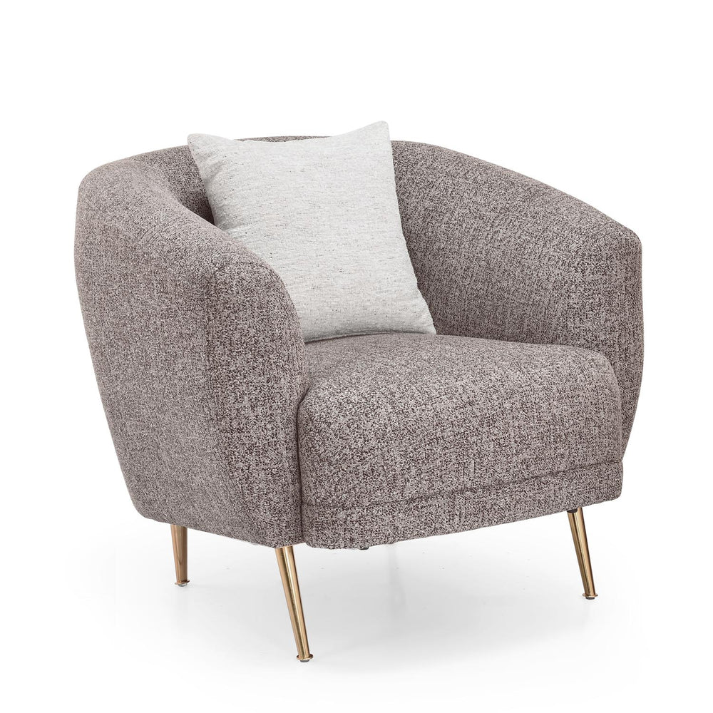 Giorgio Arm Chair Textured Fabric- Brown