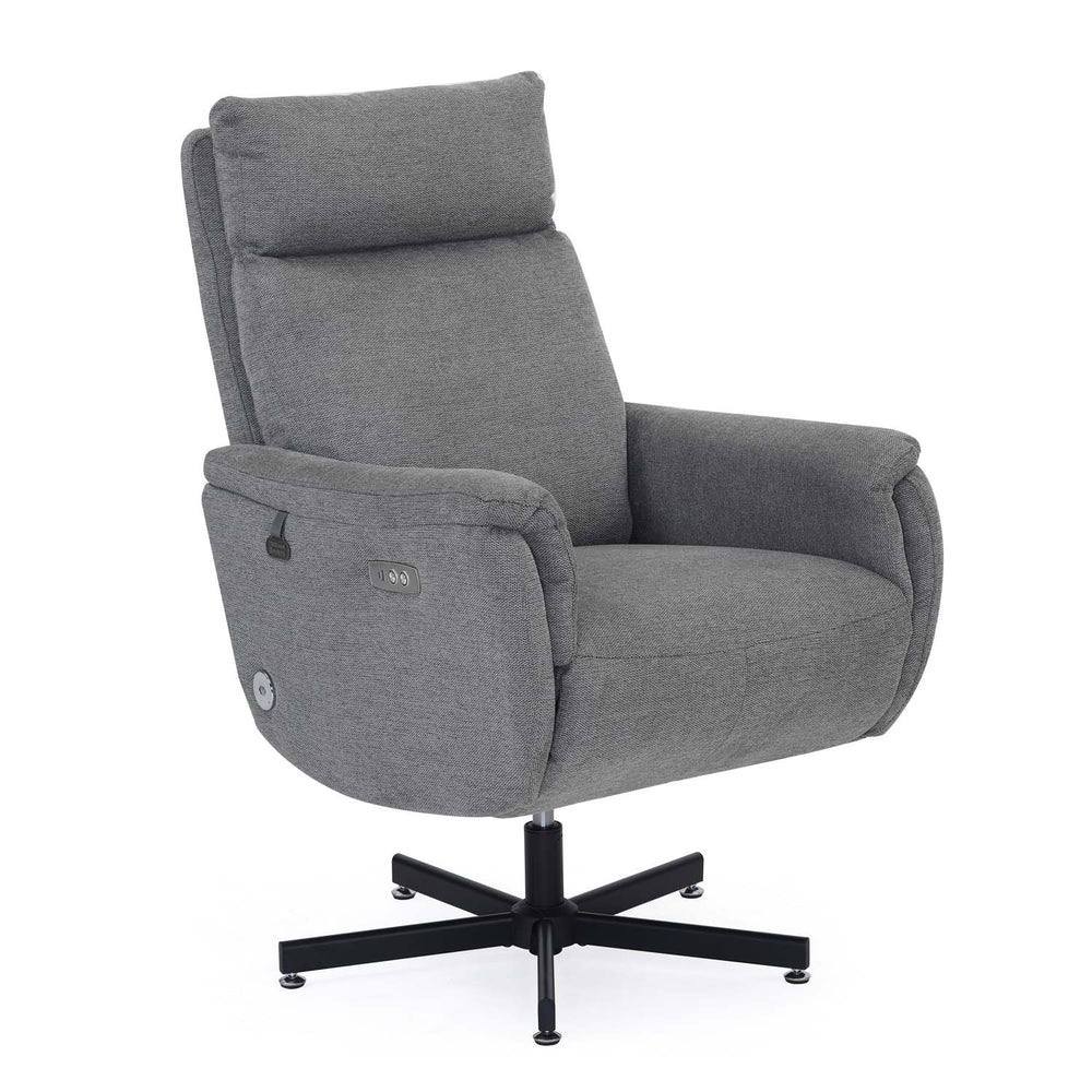Regno 1 Seater 360-Degree Swivel Electric Recliner - Grey