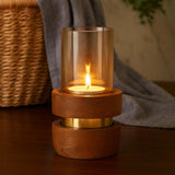 Soft Edges Candle Holder Small- Brown and Gold
