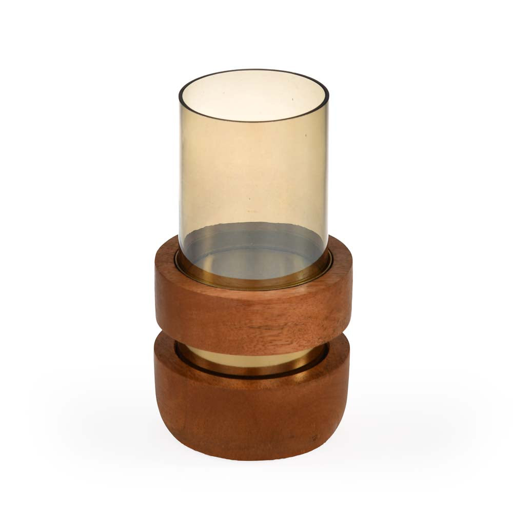 Soft Edges Candle Holder Small- Brown and Gold