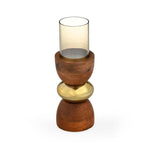 Dual Arch Candle Holder Small- Brown and Gold