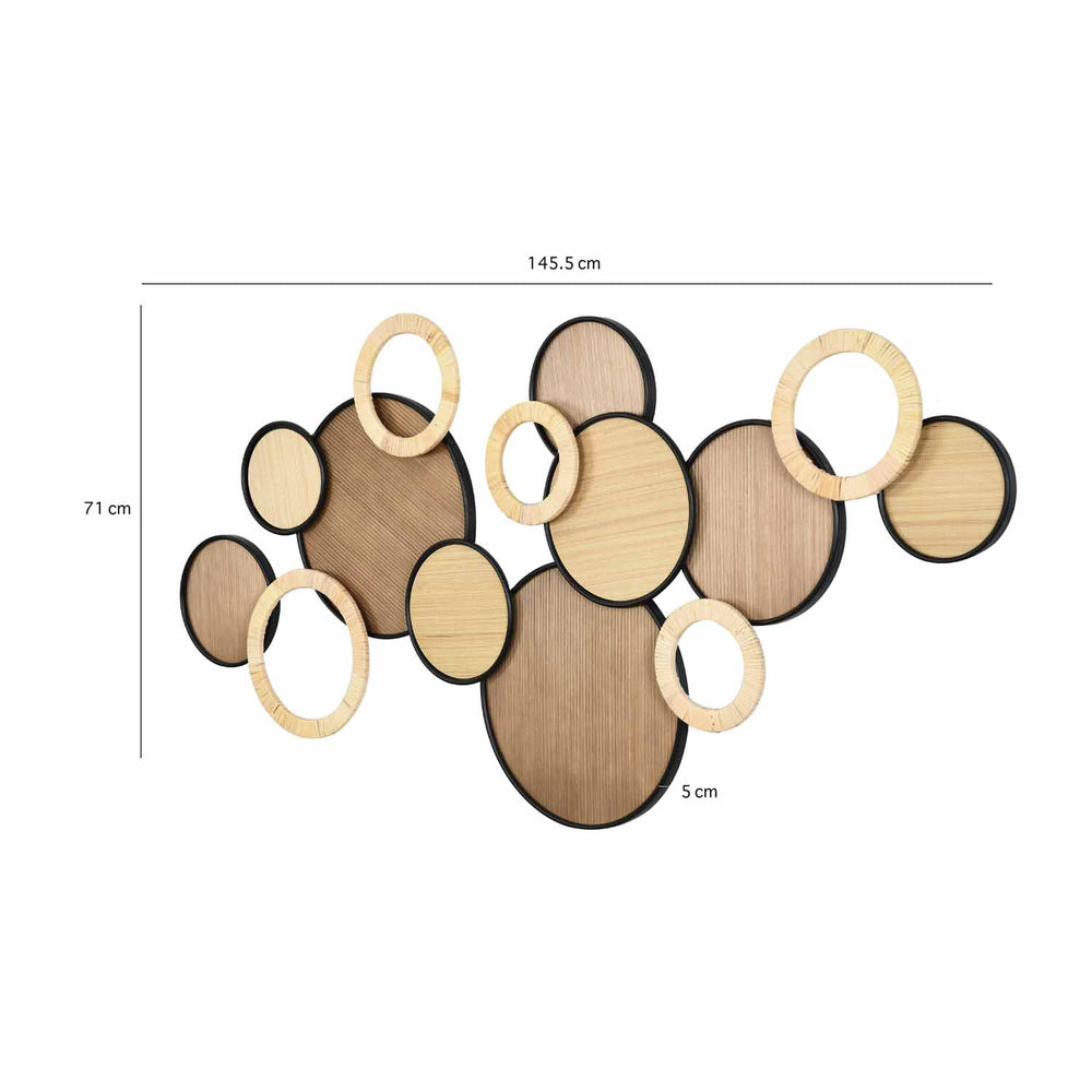 Rattan Circes Wall Décor- Black and Brown