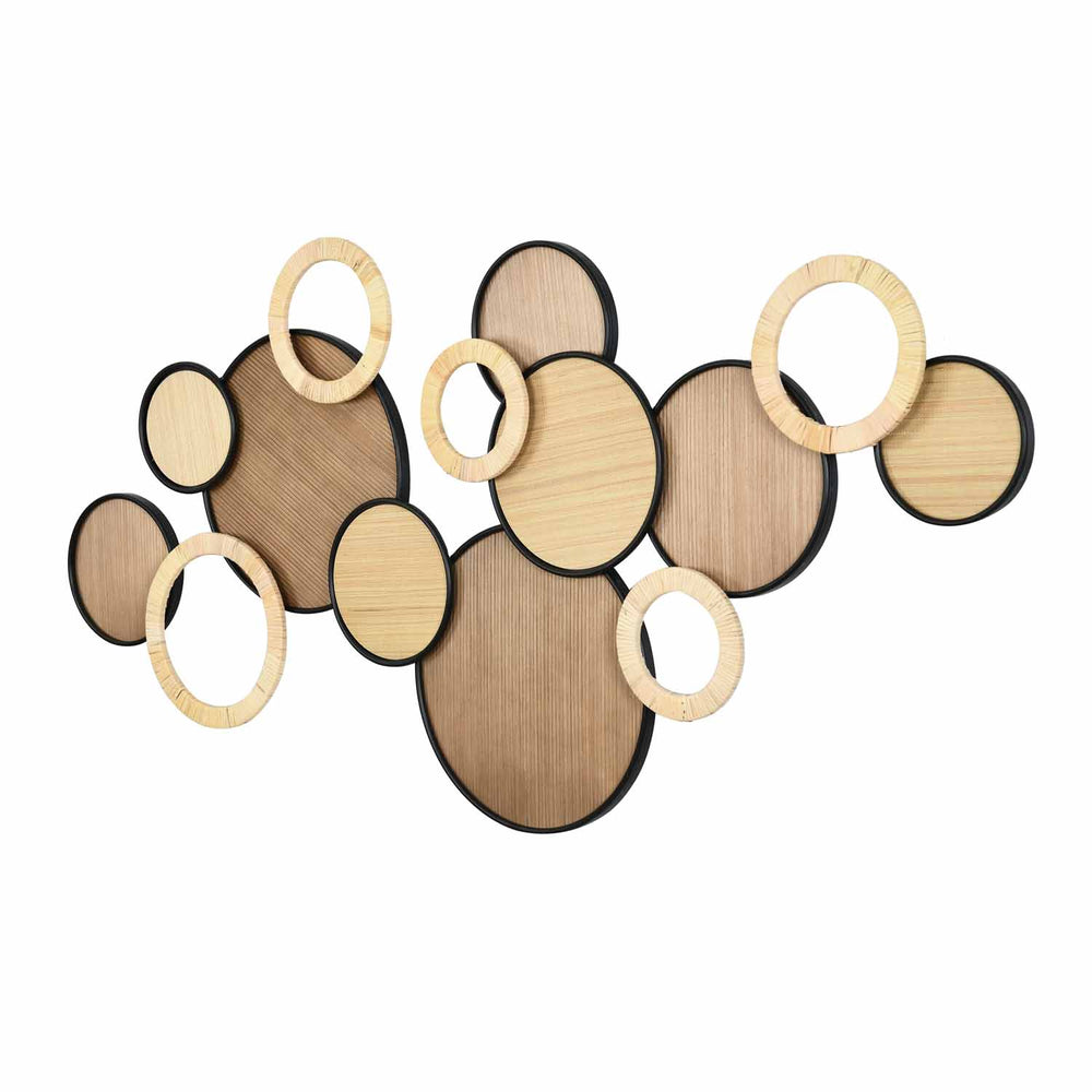 Rattan Circes Wall Décor- Black and Brown