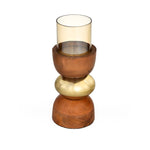 Dual Arch Candle Holder Large- Brown and Gold