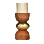 Dual Arch Candle Holder Large- Brown and Gold