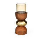 Dual Arch Candle Holder Large- Brown and Gold