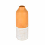 Dual Tone Wooden Table Vase Small Size- Brown and White