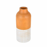 Dual Tone Wooden Table Vase Medium Size - Brown and White