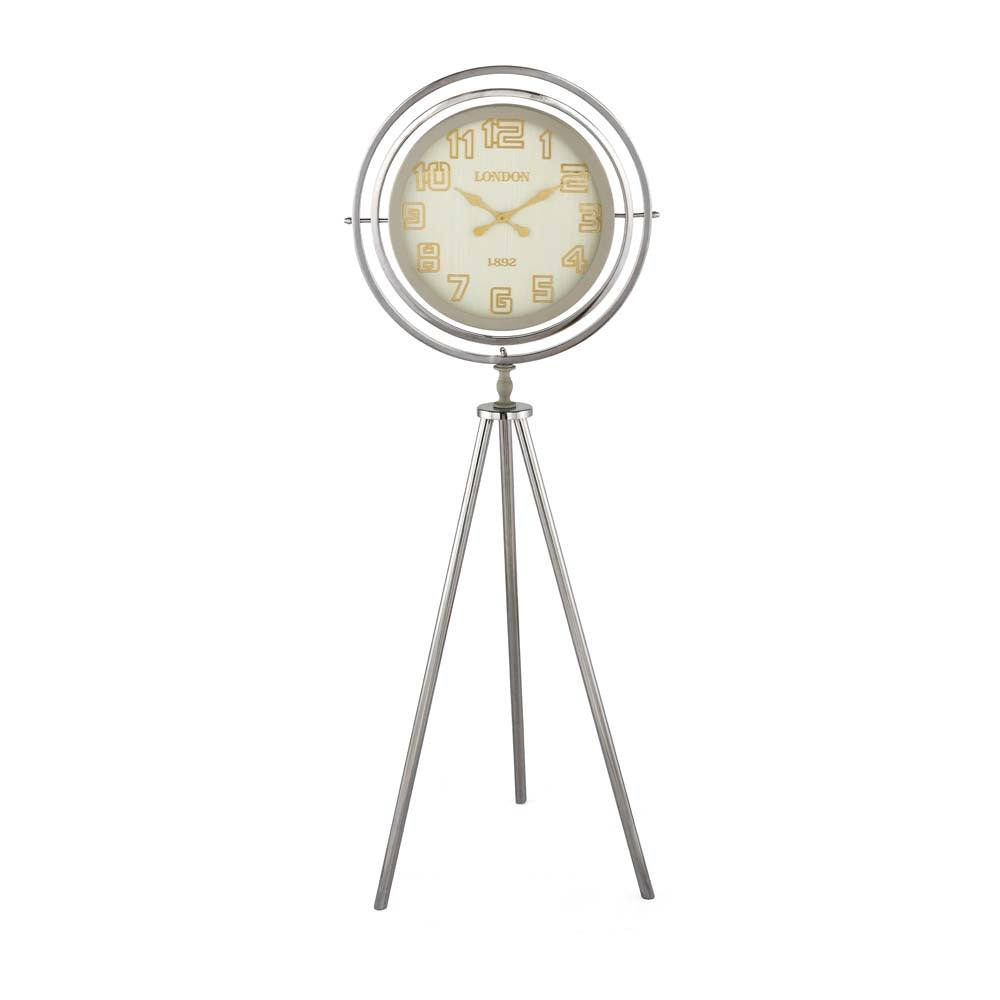 Trileg Stand Floor Clock- Taupe Brown