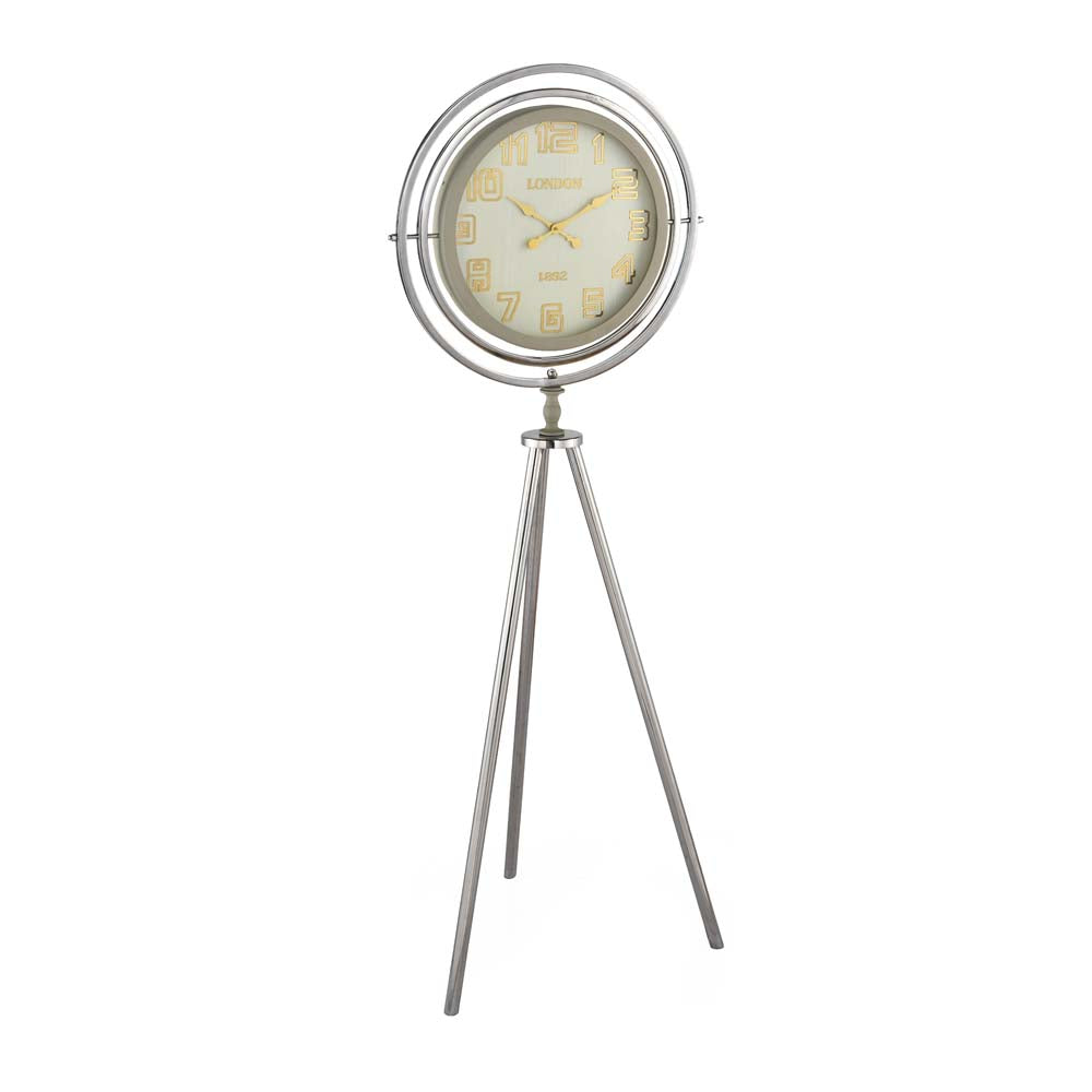Trileg Stand Floor Clock- Taupe Brown